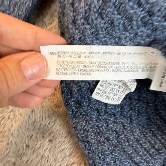 Zara Kids Baby Knitwear Blue Sweater 18-24 Months Toddler Boy Monster Applique - Picture 7 of 9